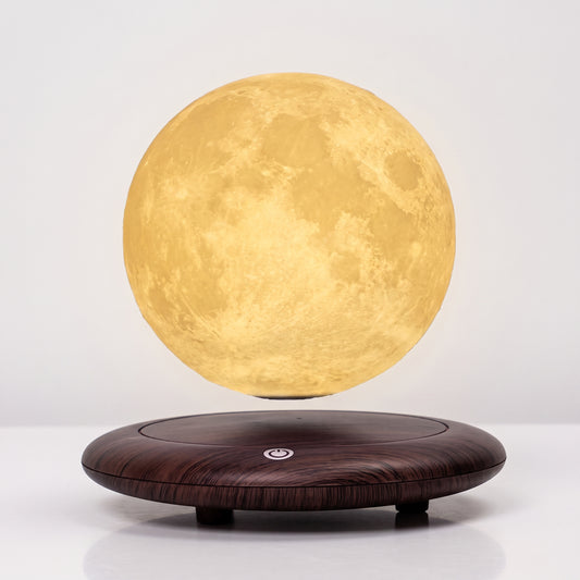 Lampe Lune Magnétique en Lévitation | Socle Bois
